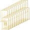 18 Pack 5x7 Acrylic Sign Holder Gold Frame Set – Double Sided Clear Table Number & Menu Display Stands for Wedding, Party, Restaurant, Office & Event Tabletop Decor